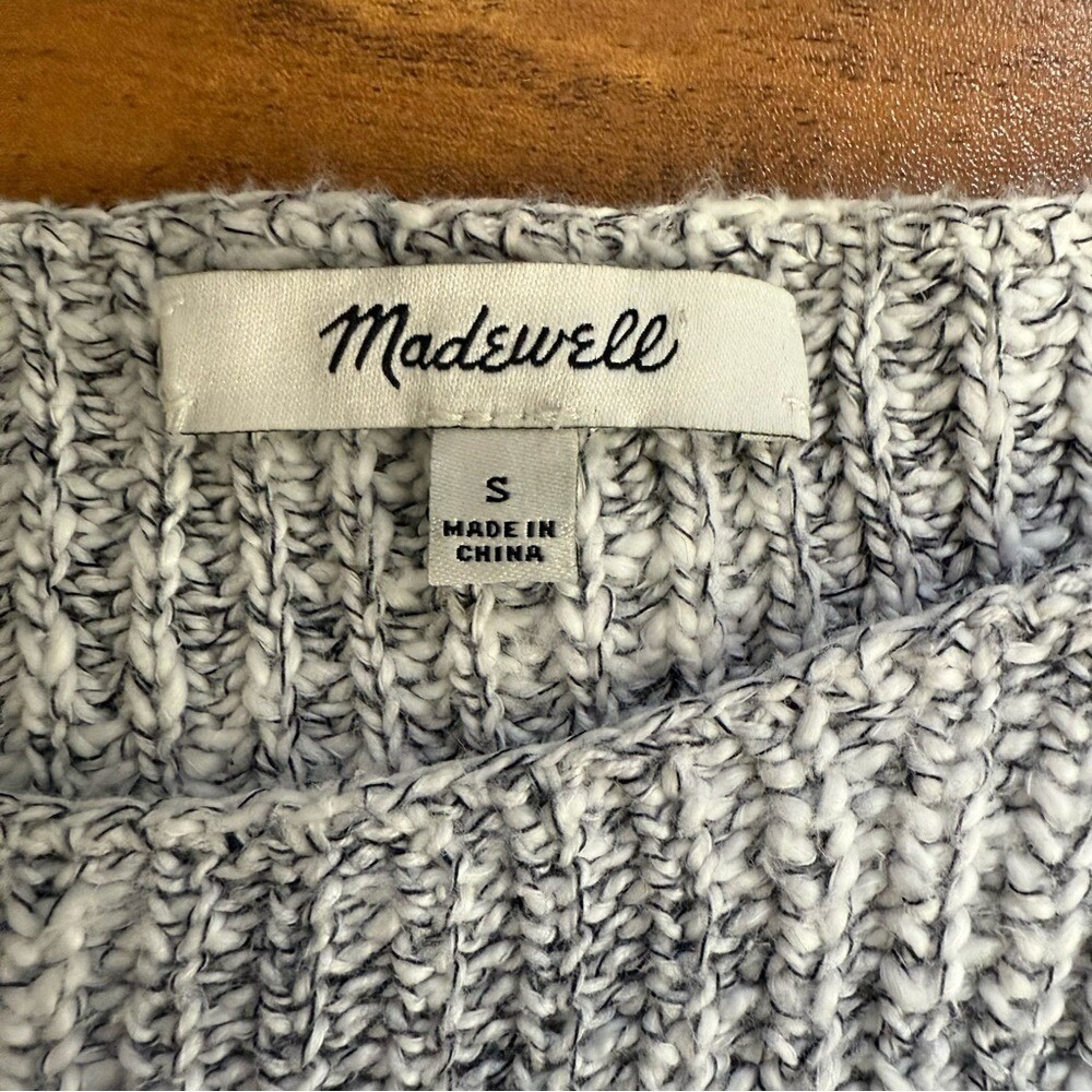 Madewell Womens Grey Marled Cotton Chunky Knit Sweater F6077 Size Small - Picture 4 of 6
